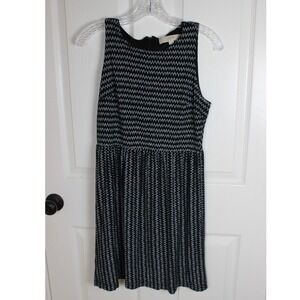 LOFT Petite Dress Black White‎ Geometric Print Sleeveless Career Casual